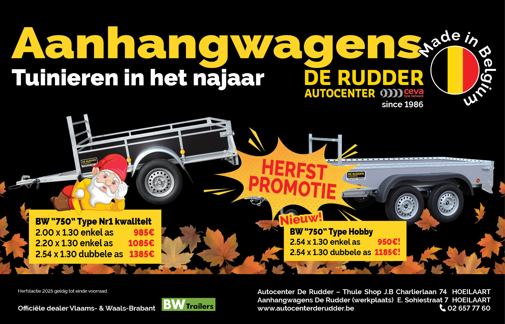 Website Aanhangwagens Herfstpromotie 2025